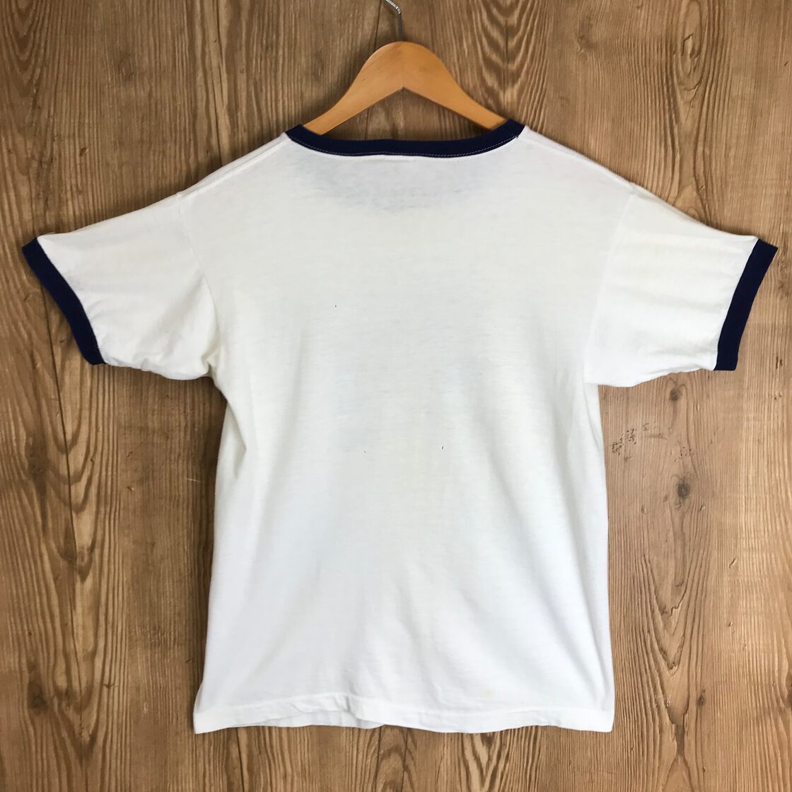 USA製 70s VINTAGE Champion THE IVY GANG COLLEGE 染み込みプリント 