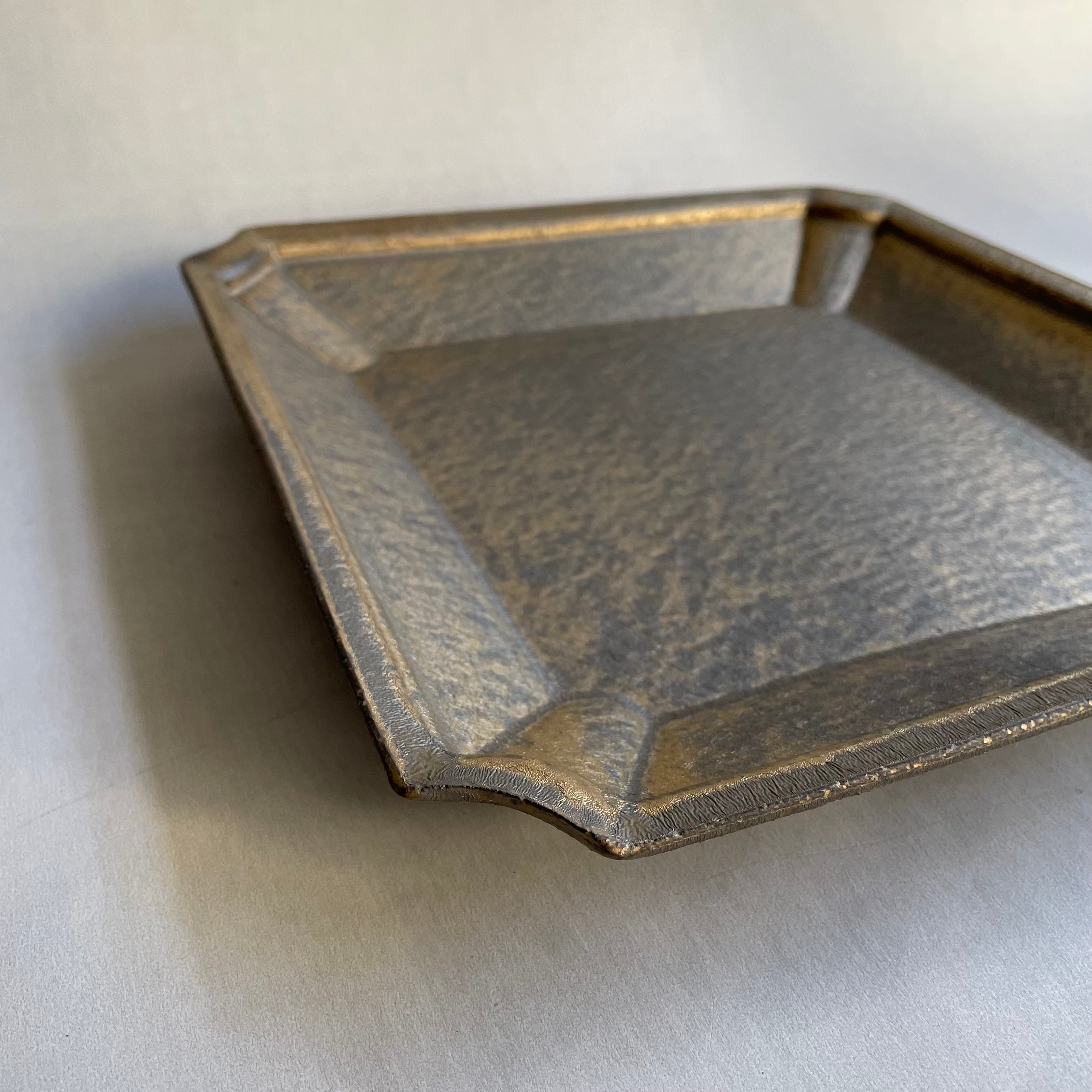 水野幸一 銅彩釉 スクエアフレームプレート (L) | gallery 一白