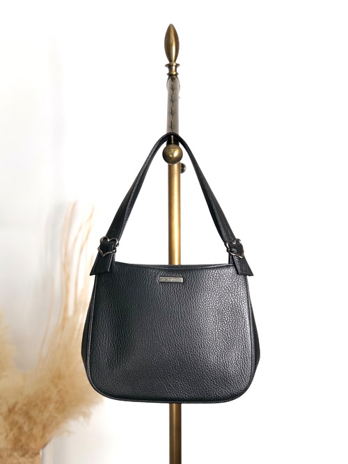 Yves Saint Laurent イヴ・サンローラン ショルダーバッグ ブラック ロゴプレート レザー ワンショルダー vintage ヴィンテージ オールド p2bexr