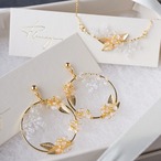 【冬限定】柊の雪化粧 -Gold & Christama- | ピアス / イヤリング