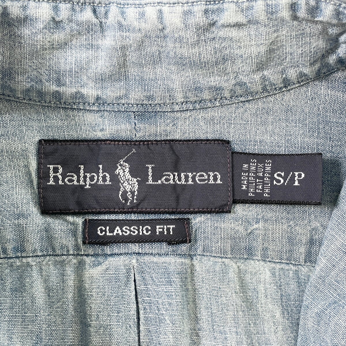 90年代 Ralph Lauren ラルフローレン CLASSIC FIT シャンブレーシャツ