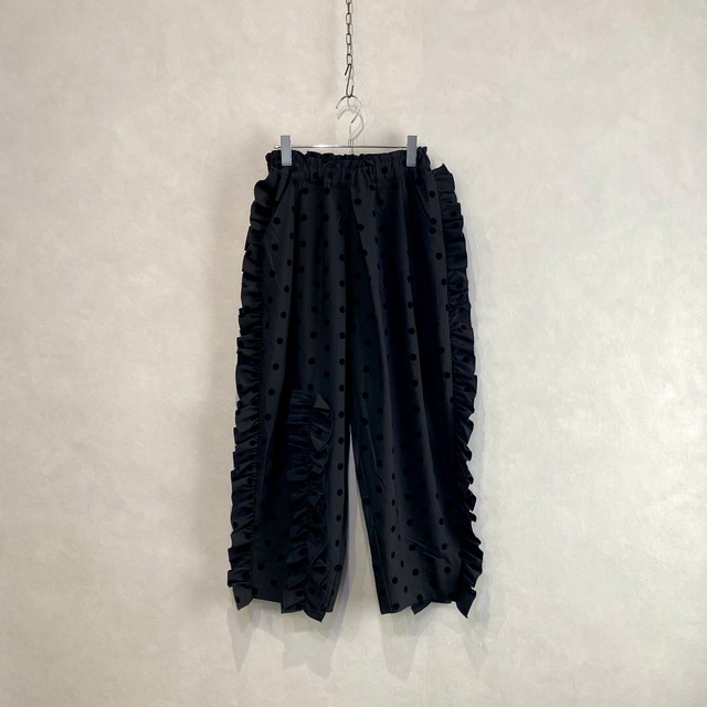 フロッキードットフリルパンツ / BLACK 【unica】