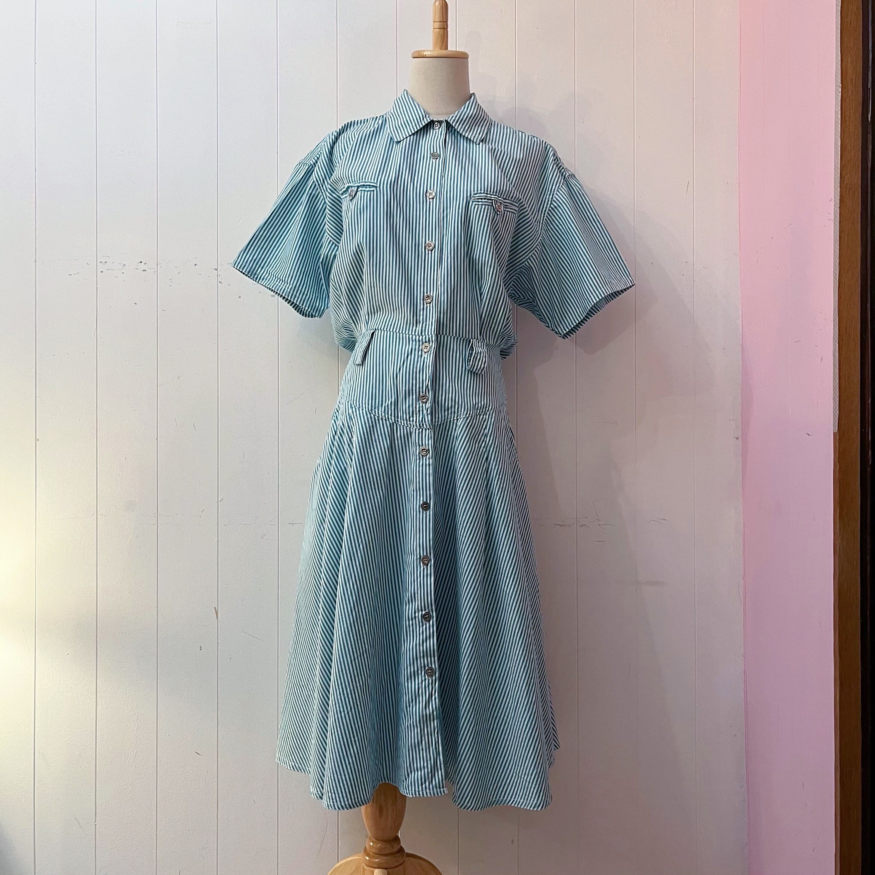 green stripe shirt one-piece