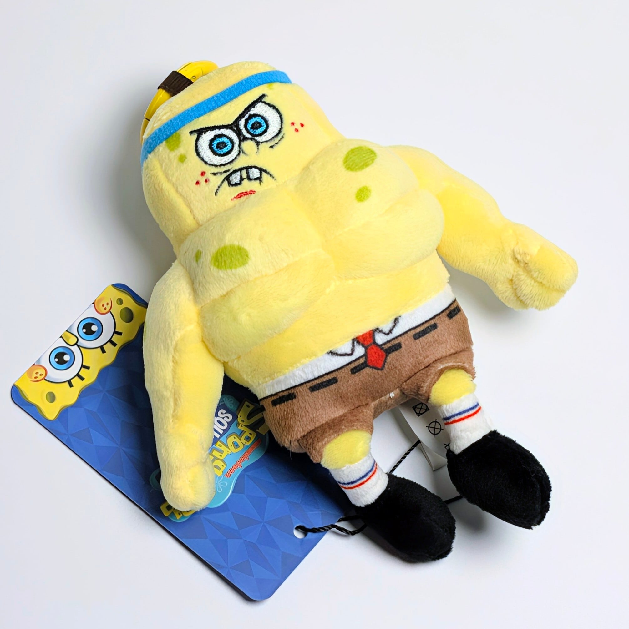 【 SpongeBob SquarePants ( スポンジボブ ) 】スポンジボブ ムキムキマッチョver. / ぬいぐるみキーホルダー / プラッシュキーホルダー / マスコット 〚アメリカン雑貨 アメトイ〛