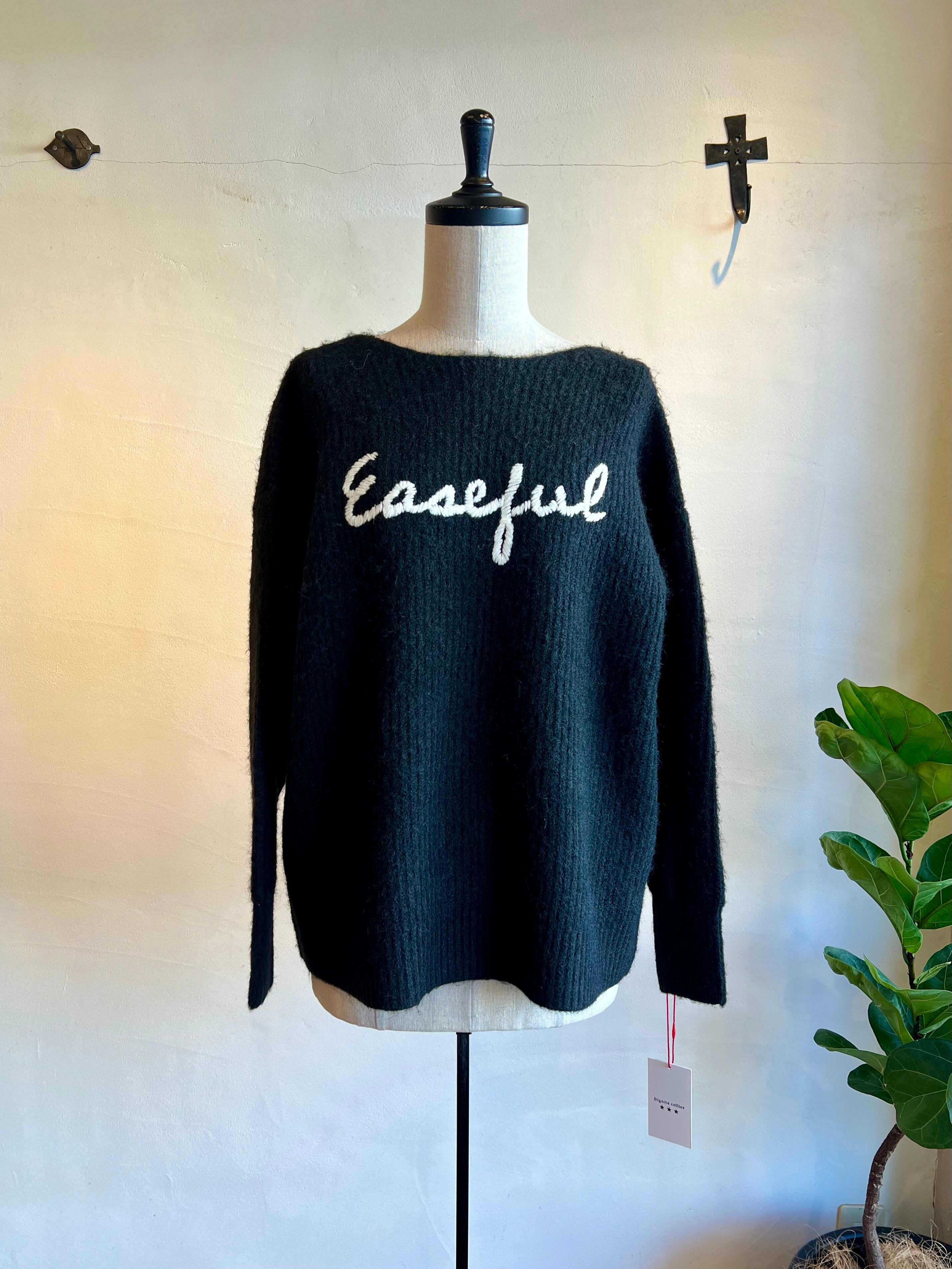 OFF WHITE ラスト1点】Dignite collier / 刺繍ロゴニット | anouk