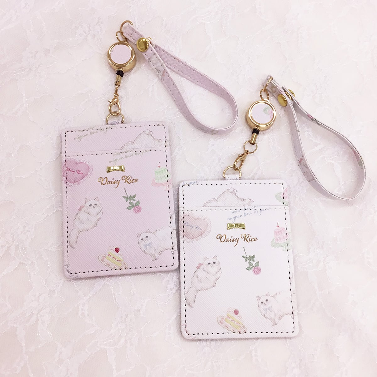 リール付きパスケース ꫂ ၴႅၴ♡Lady rosę series♡ꫂ ၴႅၴ