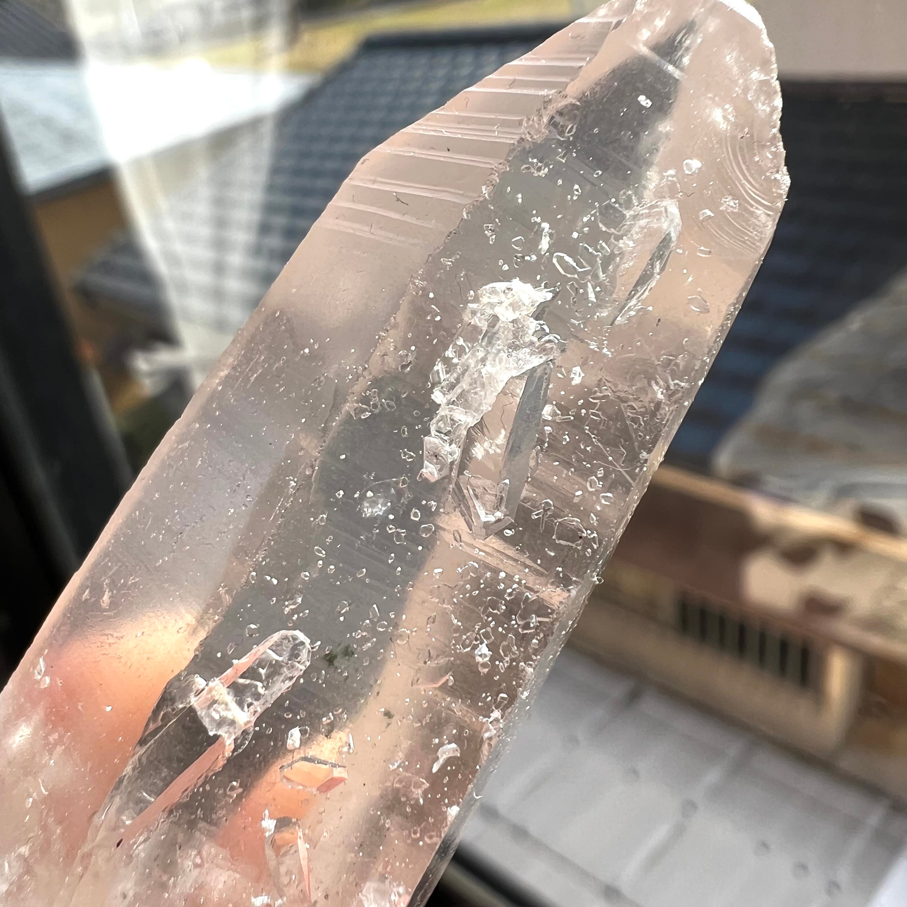 バーナクル有り コロンビア産 レムリアンシード ポイント クリスタル