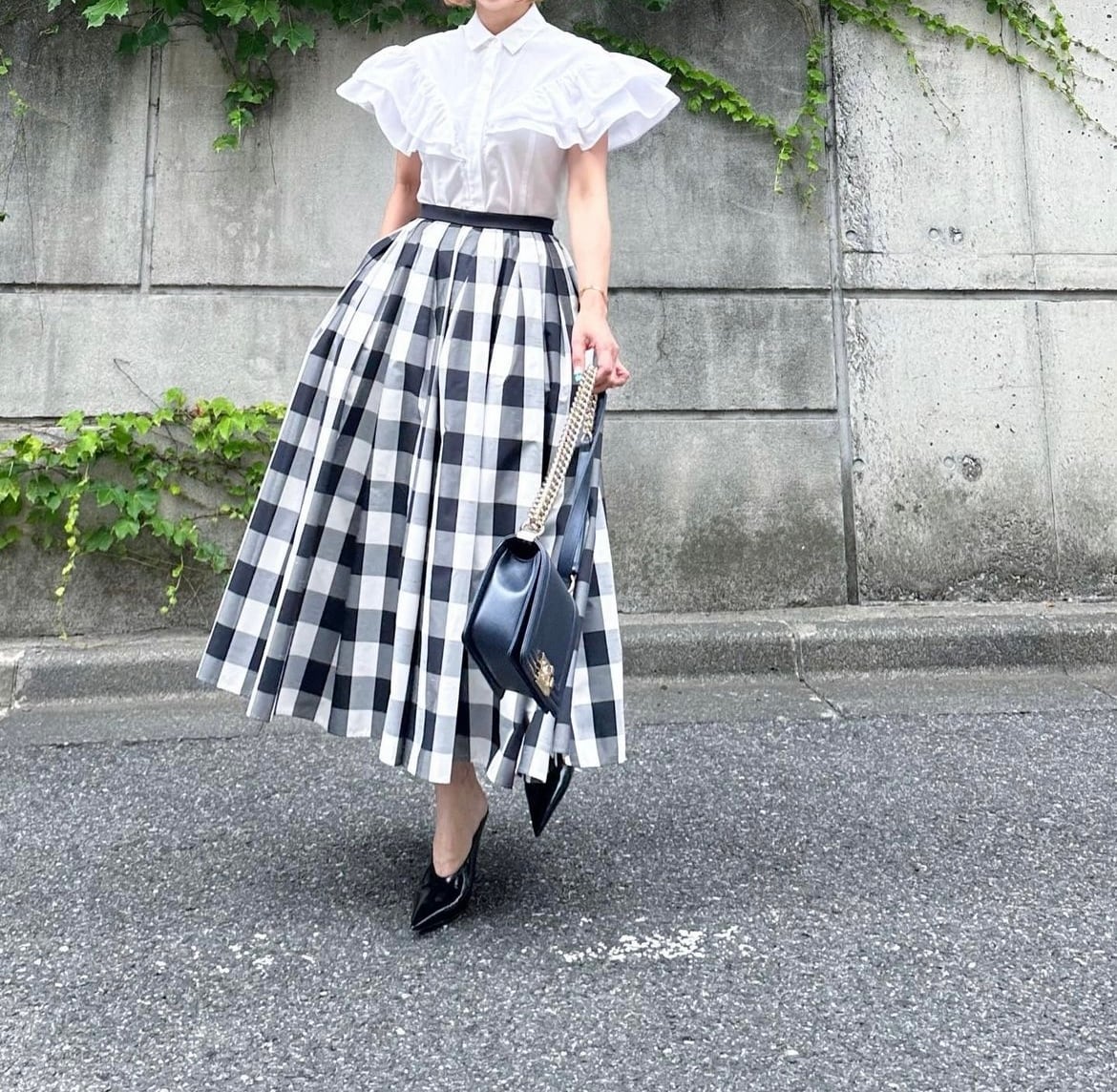 ブロックチェックスカート Jeanne | Cygne 