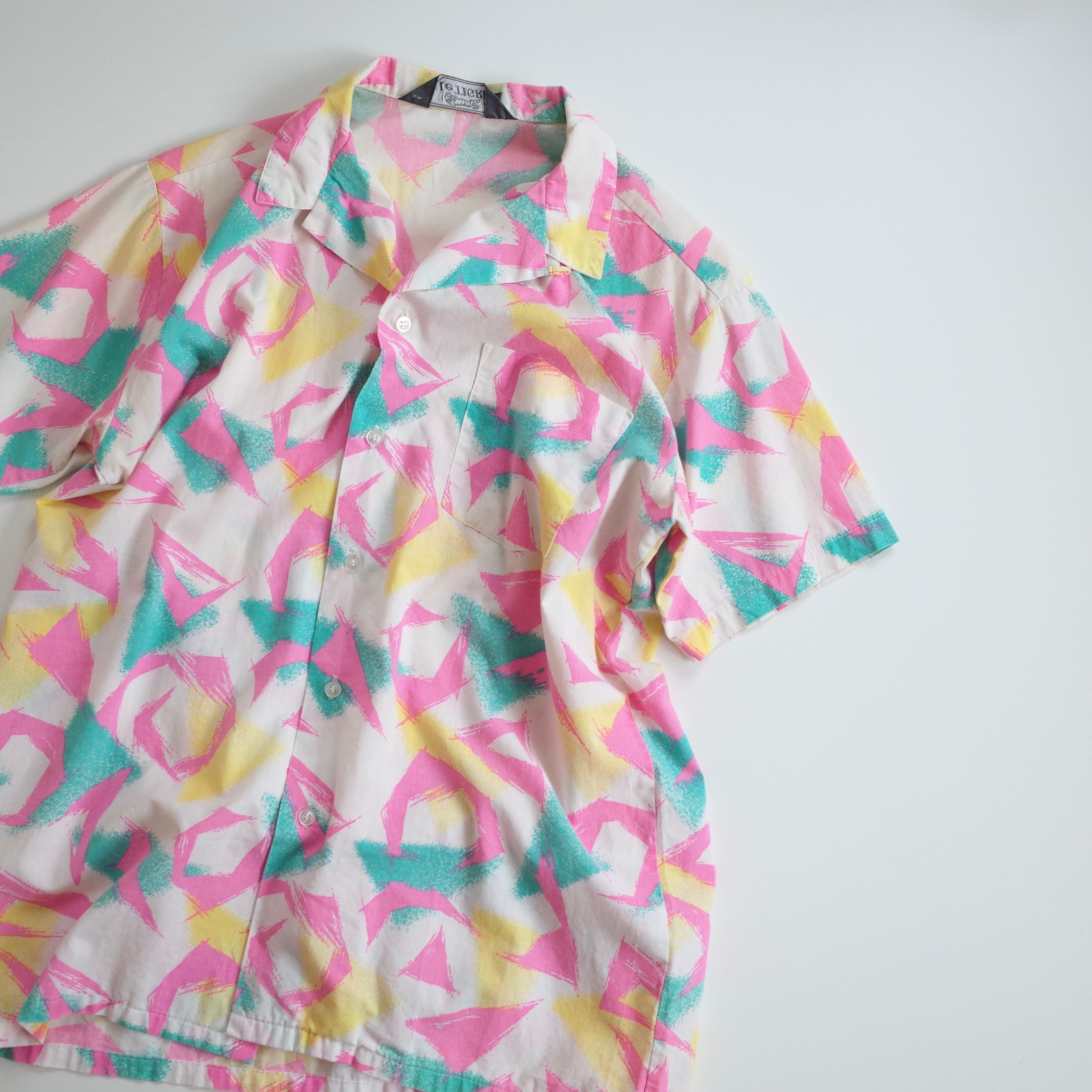 USA print open collar shirt