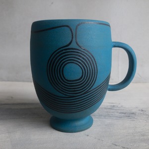 青い彩線紋のカップ①
