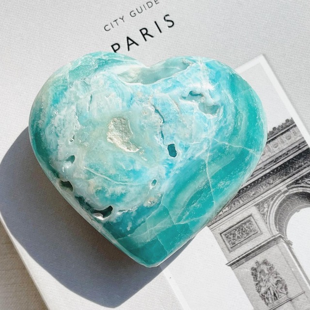 Blue Aragonite Heart 2