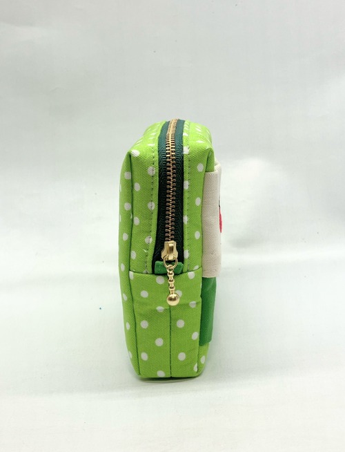ポケットティッシュケース付き　スクエアポーチ　メロンソーダ　クリームソーダ　ビニールポーチ｜とりさん工房ーかわいいハンドメイドポーチ
