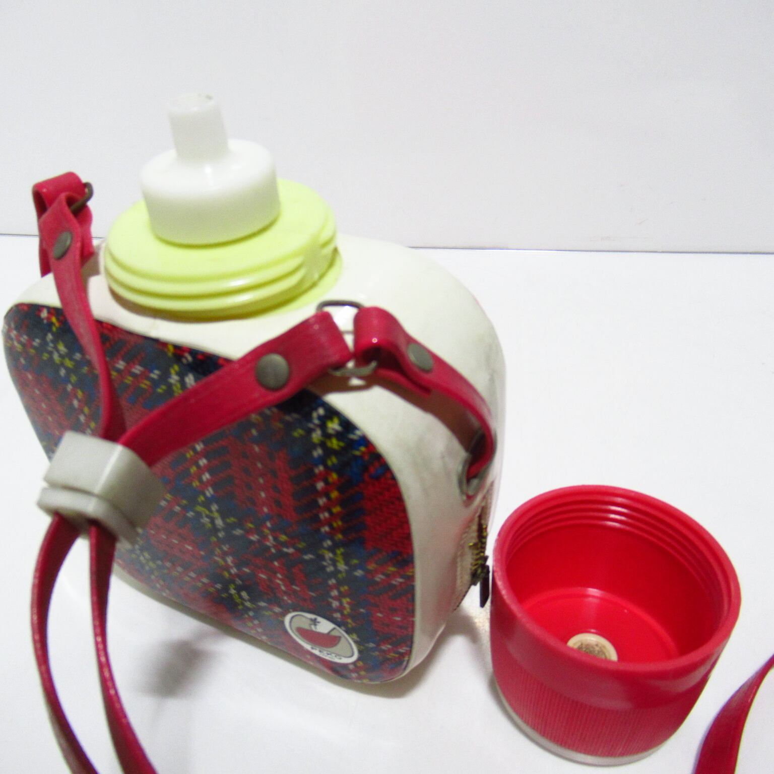 昭和レトロ PEKO ペコ水筒 赤チェック 日本製 水筒 [$1] | ハチクマ商店