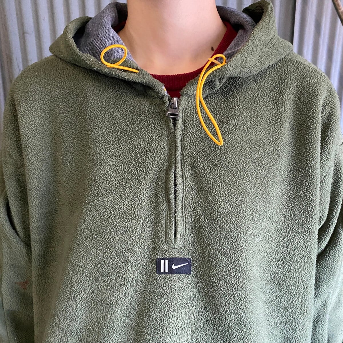 訳あり特価 NIKE ナイキ ハーフジップ フリースパーカー メンズM 古着