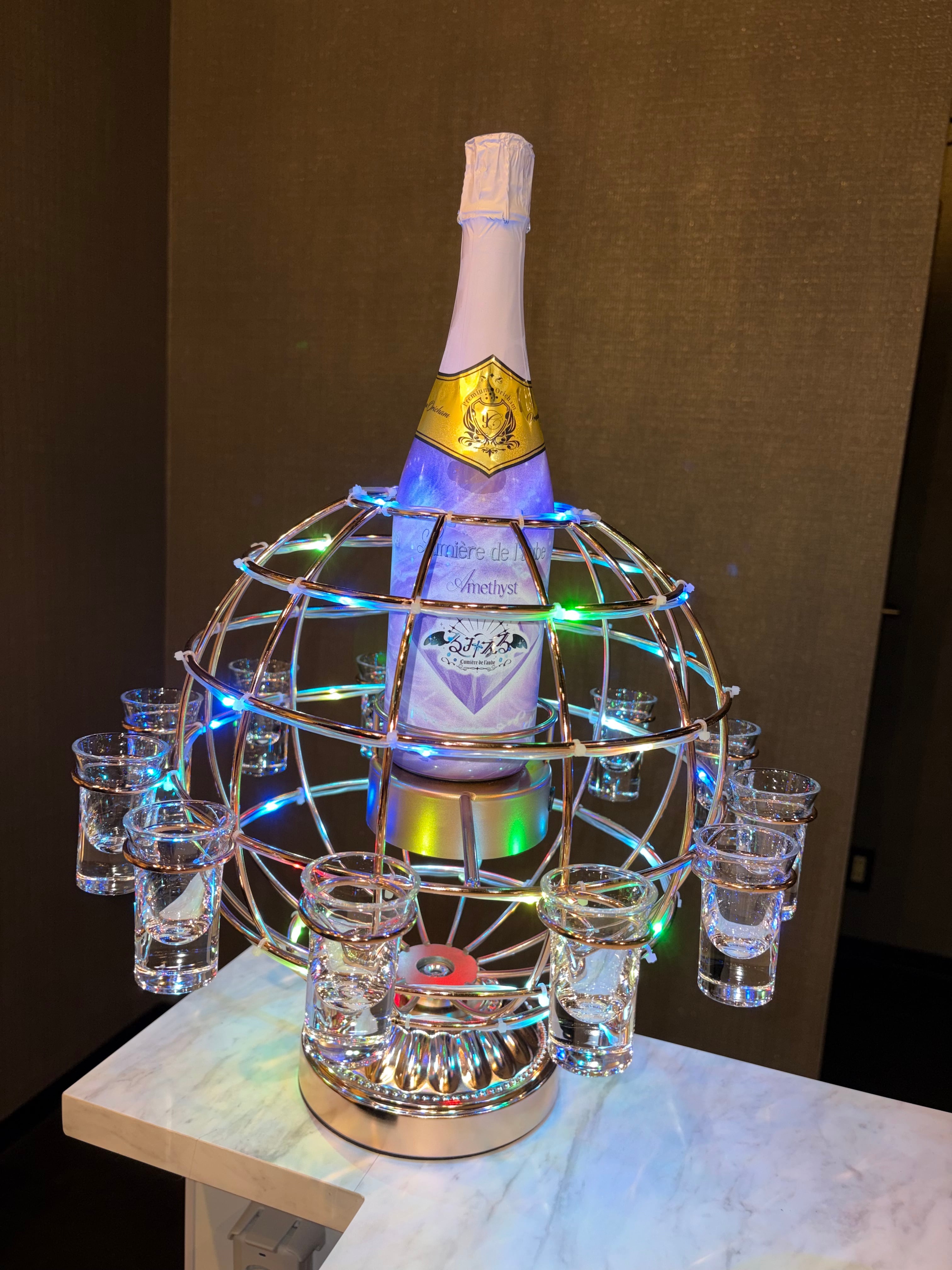 光る アルマンド LED ディスプレイ ケース シャンパン ボトル ライト