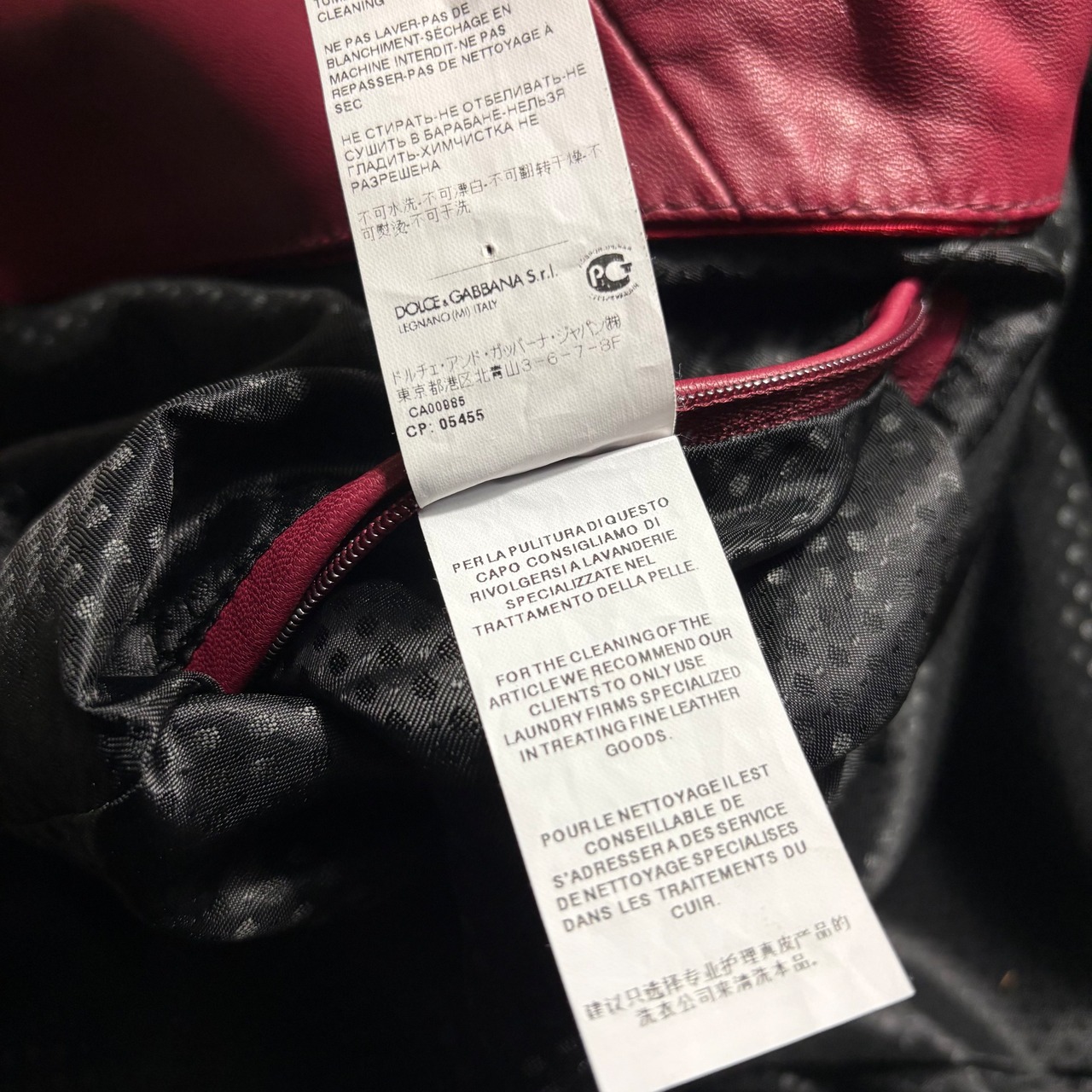 DOLCE&GABBANA blood red leather riders jacket