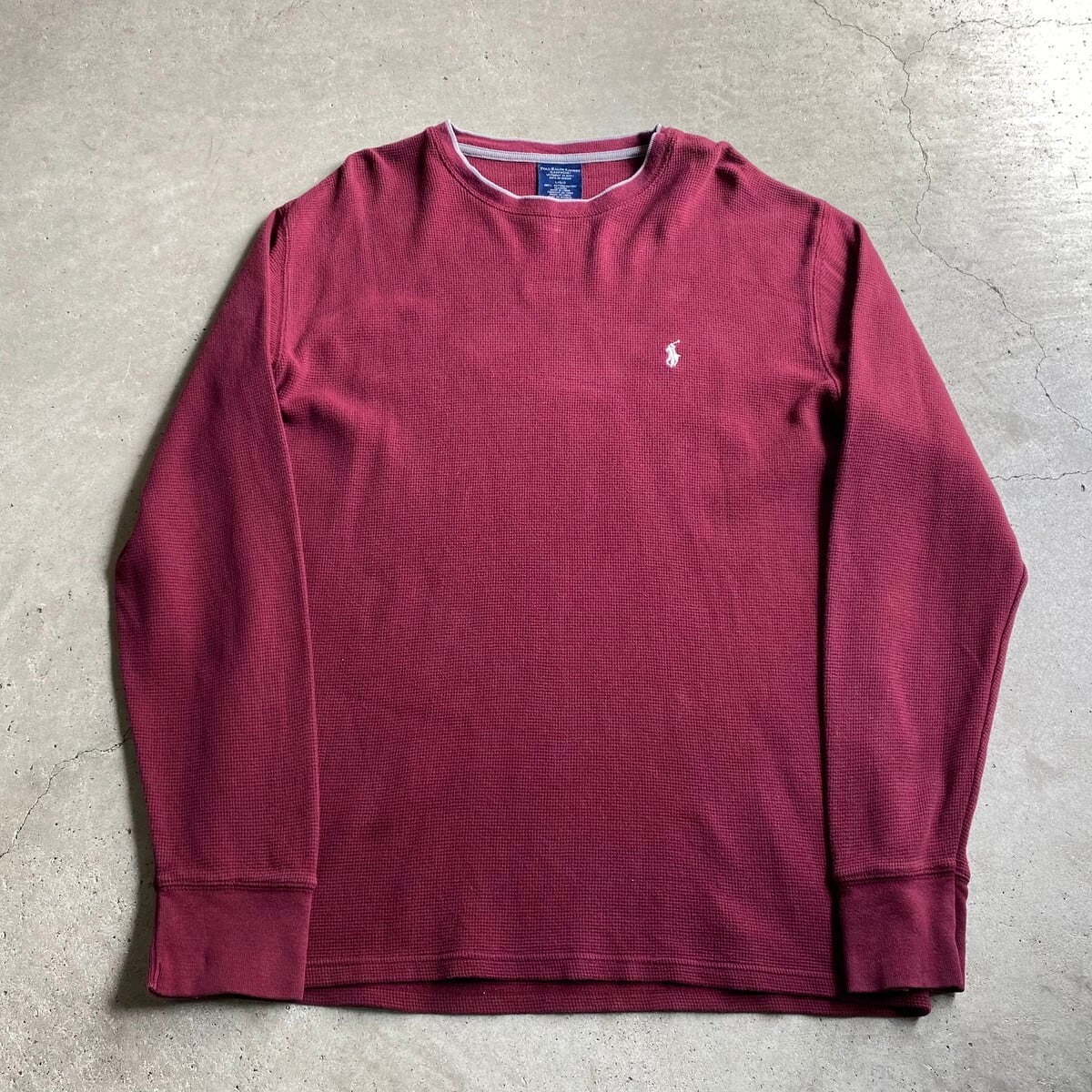 90s Polo by Ralph Lauren サーマル ロンT ワインレッド POLO RALPH LAUREN ラルフローレン ワンポイントロゴ サーマルロングT