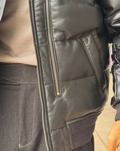 【防寒短丈】レザーMA-1ダウンジャケット