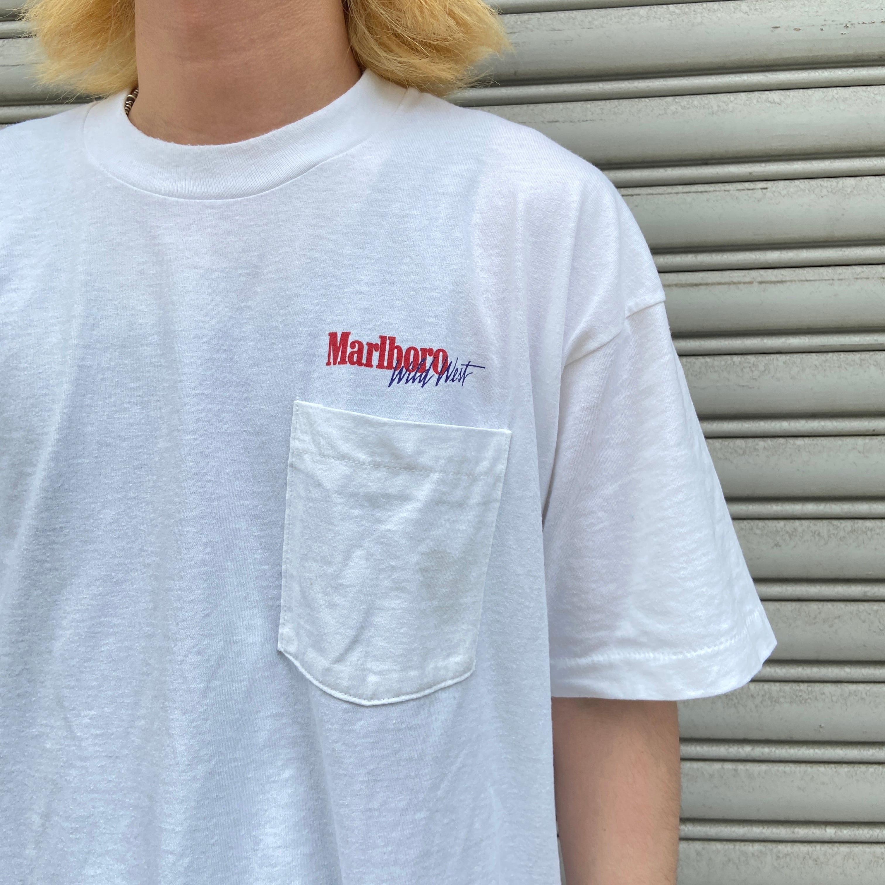90s USA Marlboro マルボロTシャツ プリントT ポケT 白 XL | 古着屋 Uan