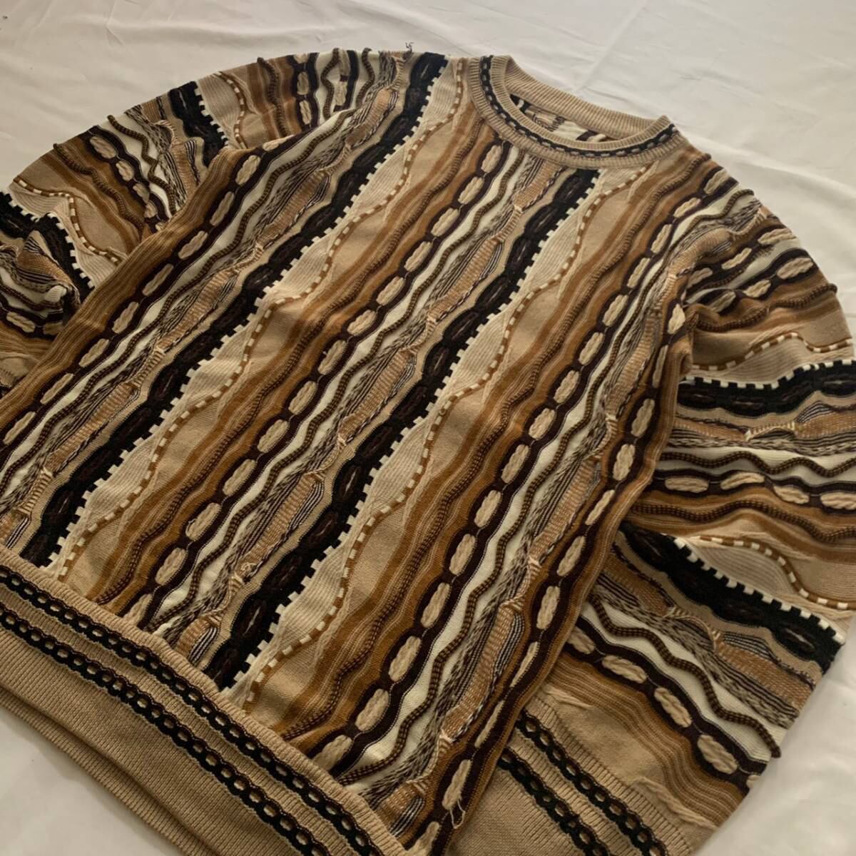 LAMBERTI 3Dニット coogi風 立体編み 90s 入手困難 【公式通販】