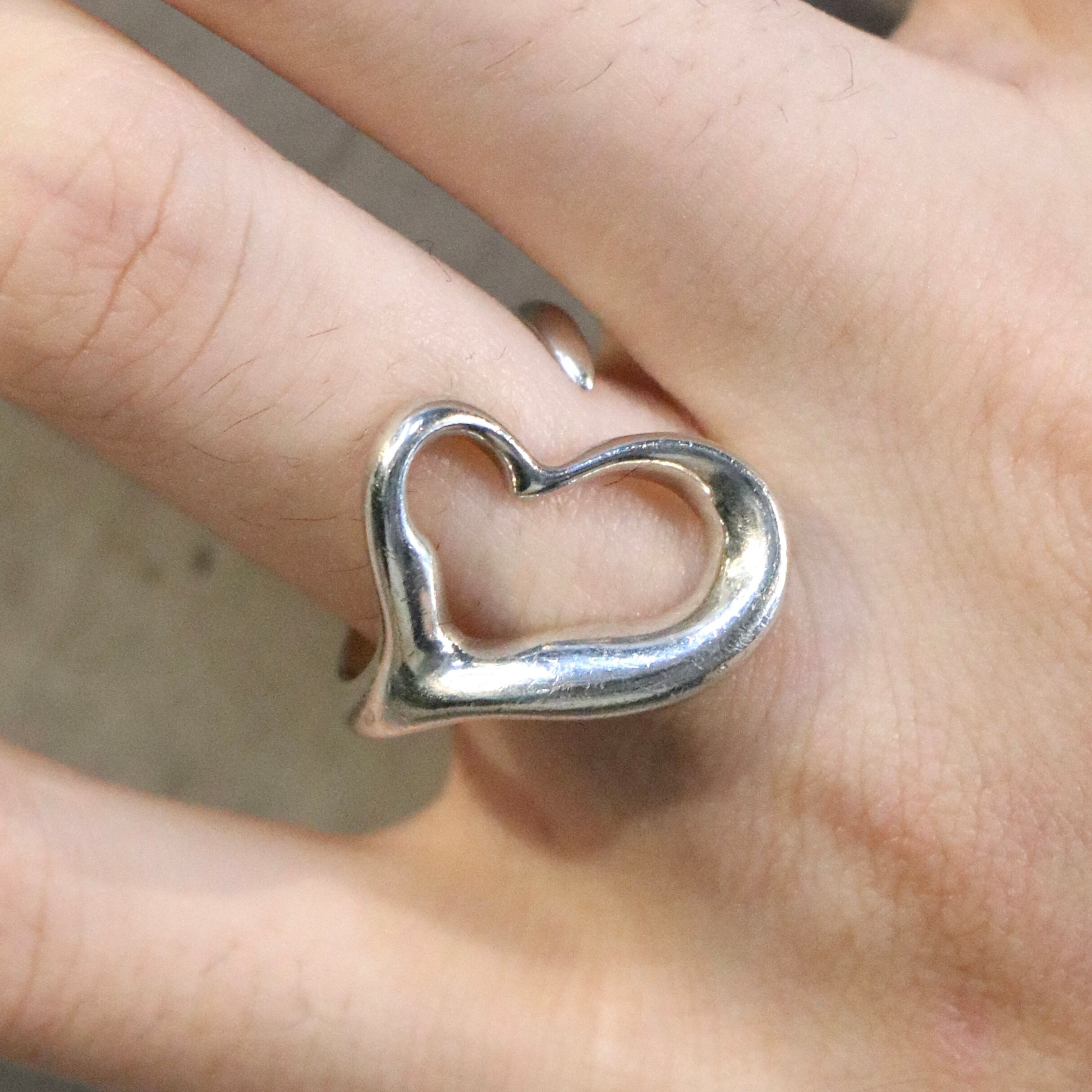 Tiffany&Co. 約12.5号 オープンハート リング シルバー925 