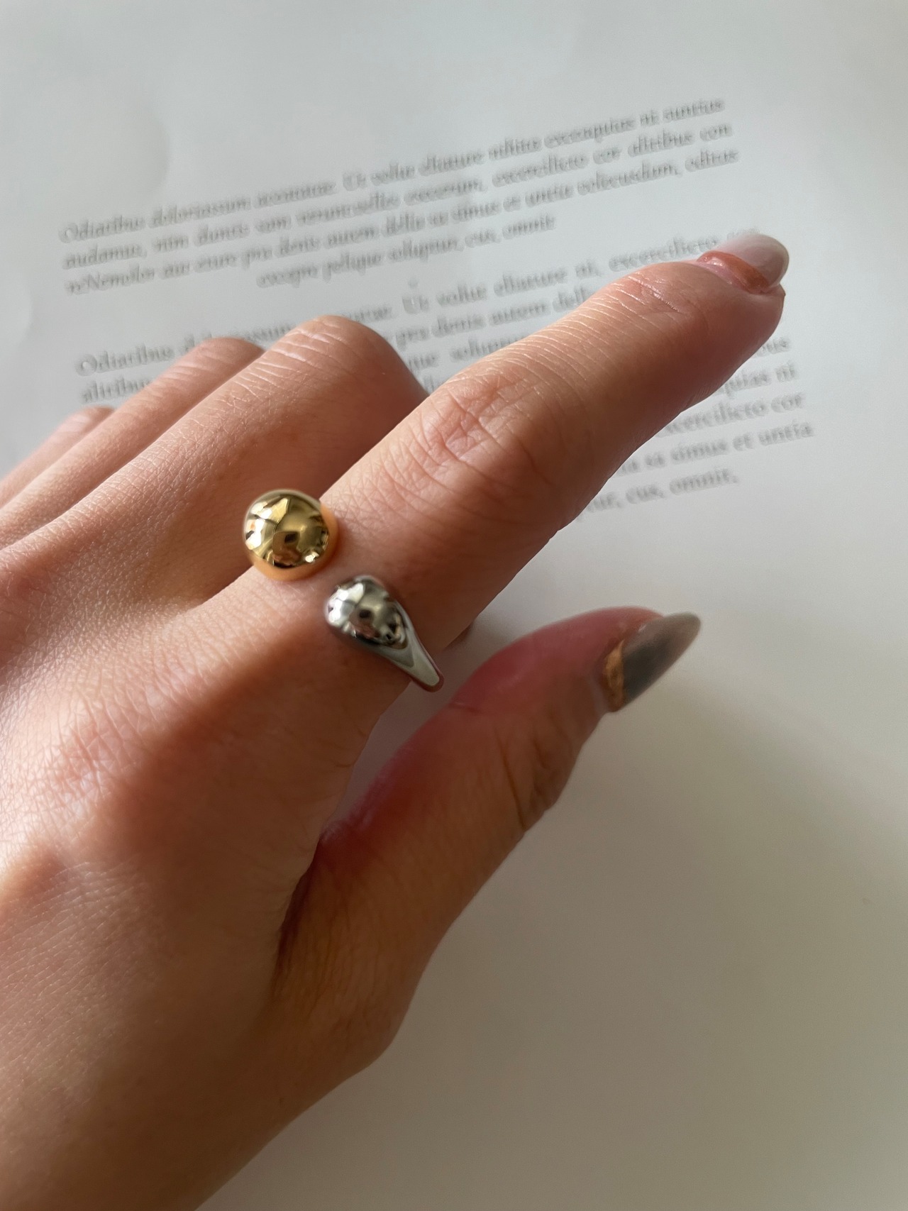 バイカラーオープンリング