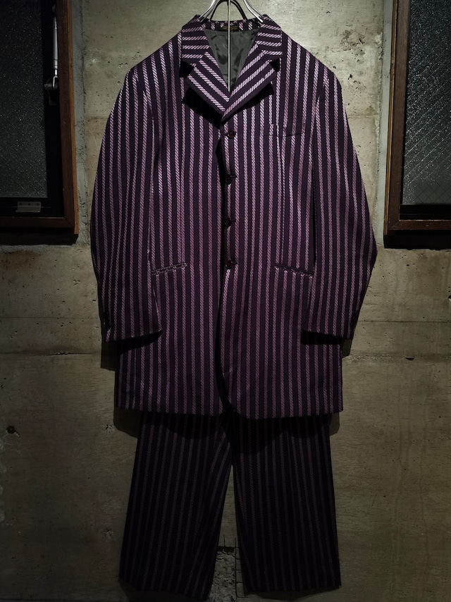 【Caka】Stripe Pattern Vintage Single Breasted Zoot Set Up