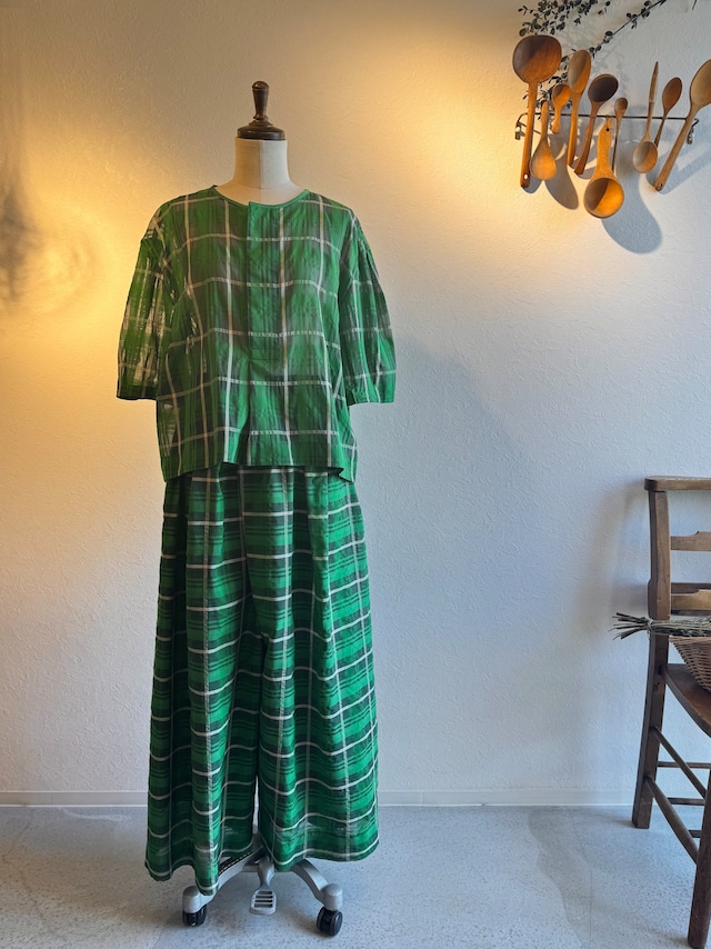 SHUKADO✂︎TOKYO  シアーチェックブラウス