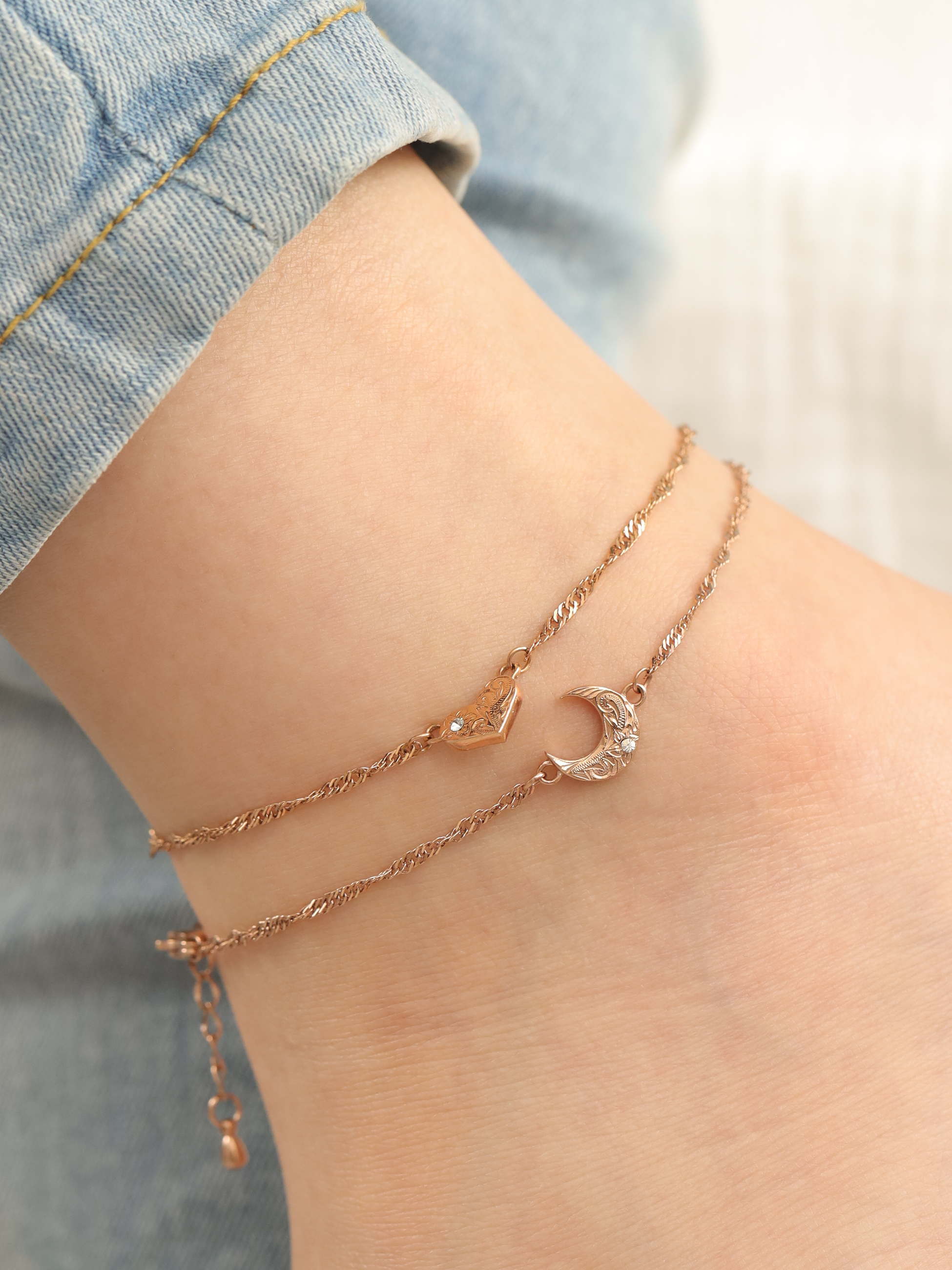 screw 】316L hawaiian sun & moon anklet #a19 | rani