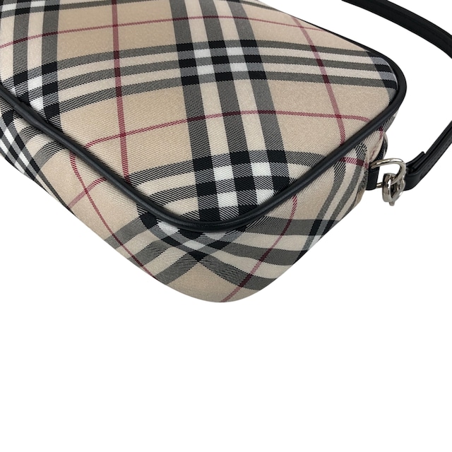 BURBERRY バーバリー ノバチェック ショルダーバッグ ベージュ キャンバス アクセサリーポーチ vintage ヴィンテージ オールド kg336h