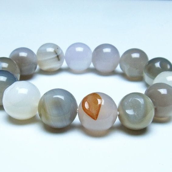 アゲート 笑口ブレスレット 16mm 一点物 メール便可 [M便 1/10] 111-39648