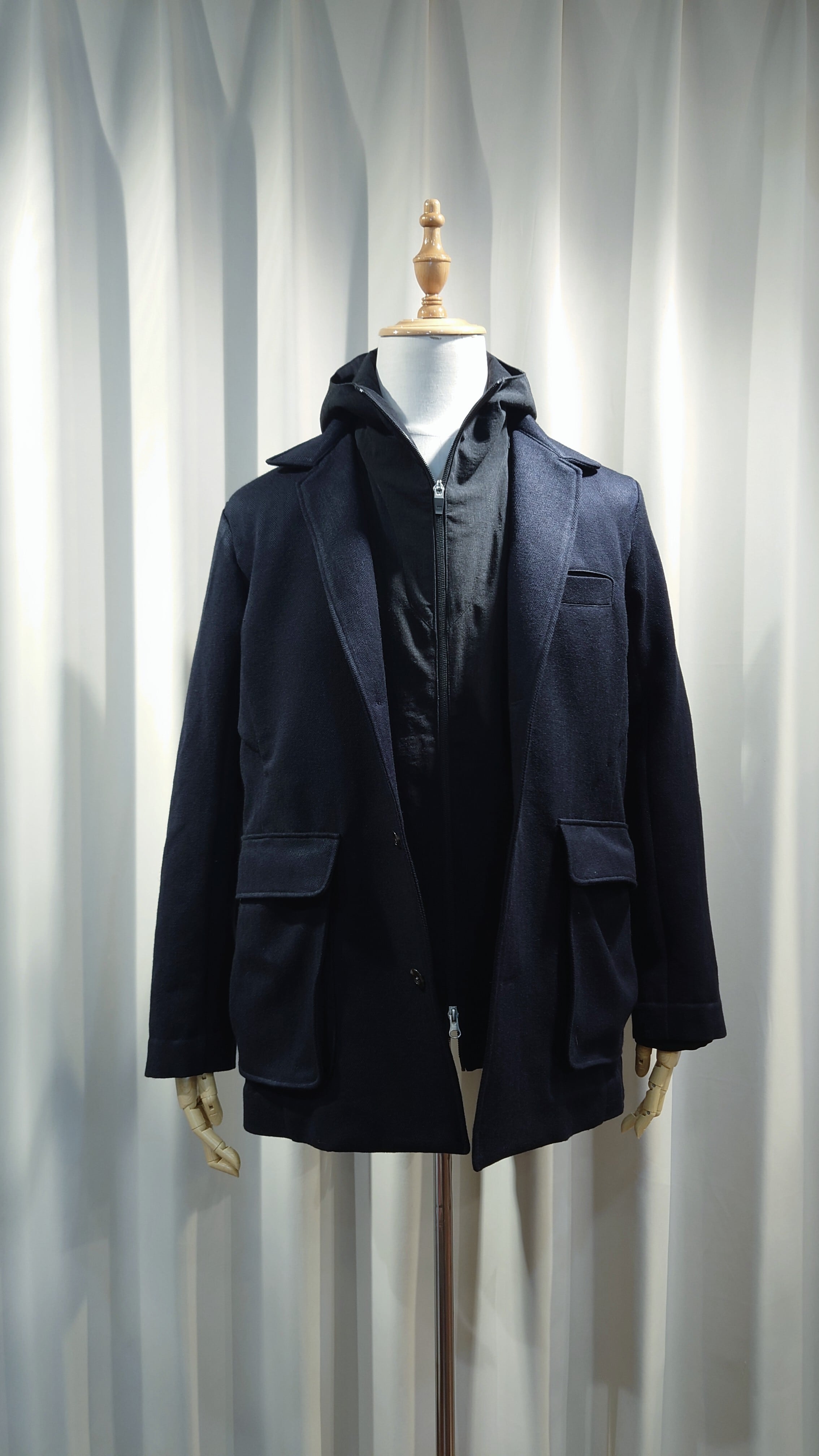 (期間限定セット販売)GarageUW COTTON WOOL HERRINGBORN FEILD JACKET&ZIP HOODIE SET UP