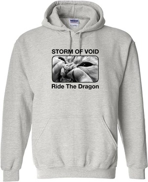 RIDE THE DRAGON sweat hoodie ash white