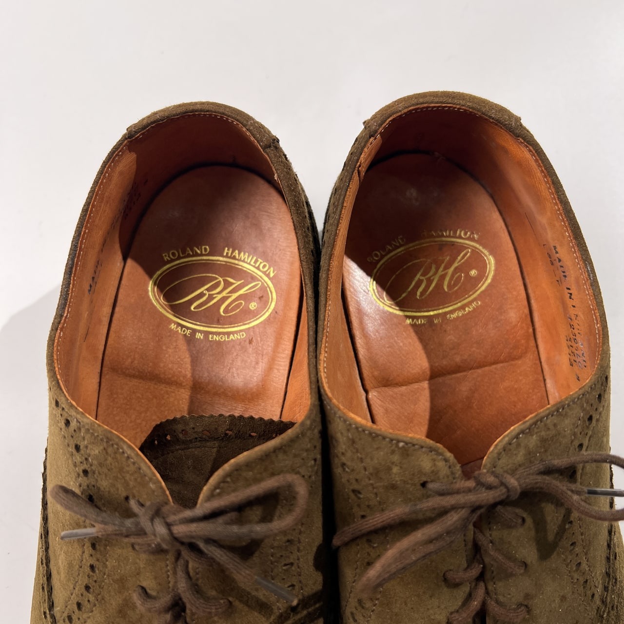 ROLAND HAMILTON ローランド ハミルトン スエード レザー メダリオン シューズ サイズ 8 /ビンテージ/革靴