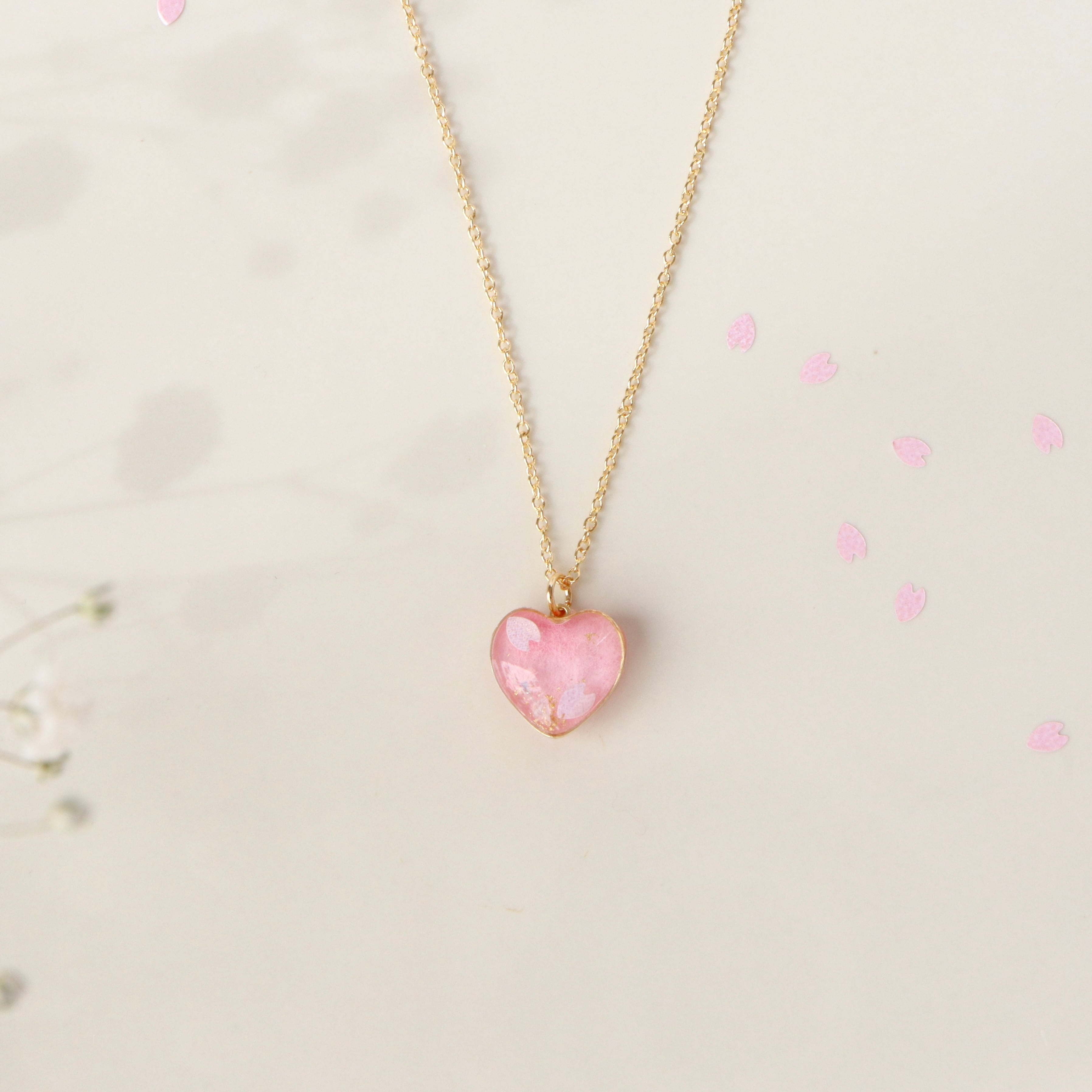 【ﾈｯｸﾚｽ】 1点もの＊和紙と水彩の彩り ~桜~(訳あり)