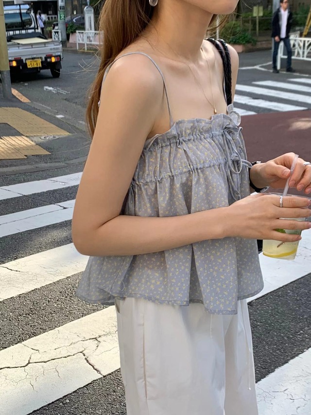 (OUNCE) flower ribbon  blouse / 2color