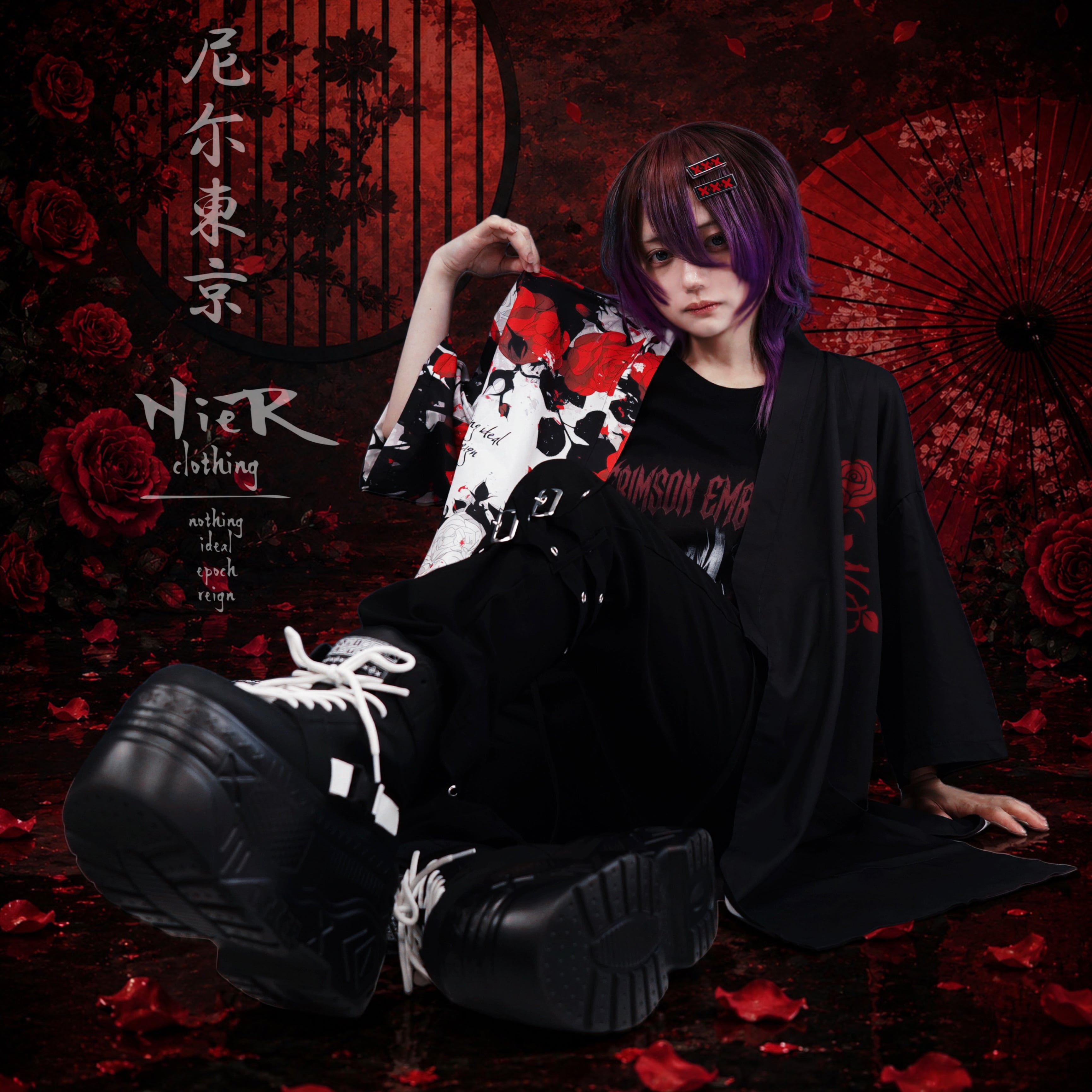 TWO-TONE甚平夏用羽織り【RED ROSE】 | NIER CLOTHING