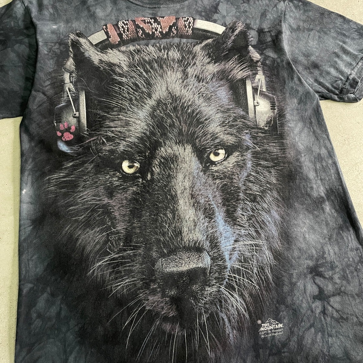 THE MOUNTAIN USA製 タイダイ染め オオカミ アニマル プリントTシャツ 