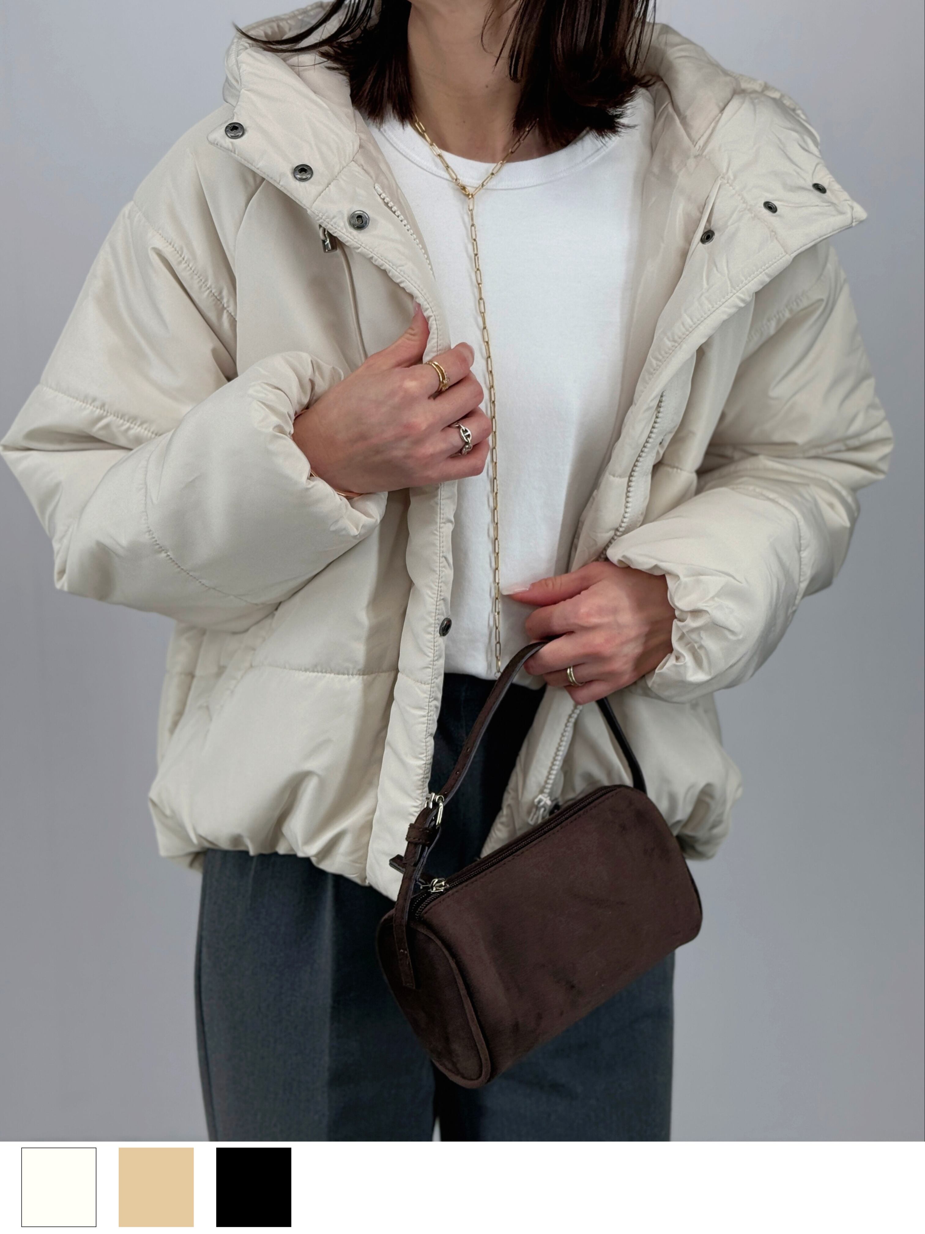 フーディー中綿ショートジャケット