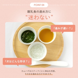 おすすめスプーン付き「楽する離乳食、はじめよう。」カムハグ はじめての離乳食セット