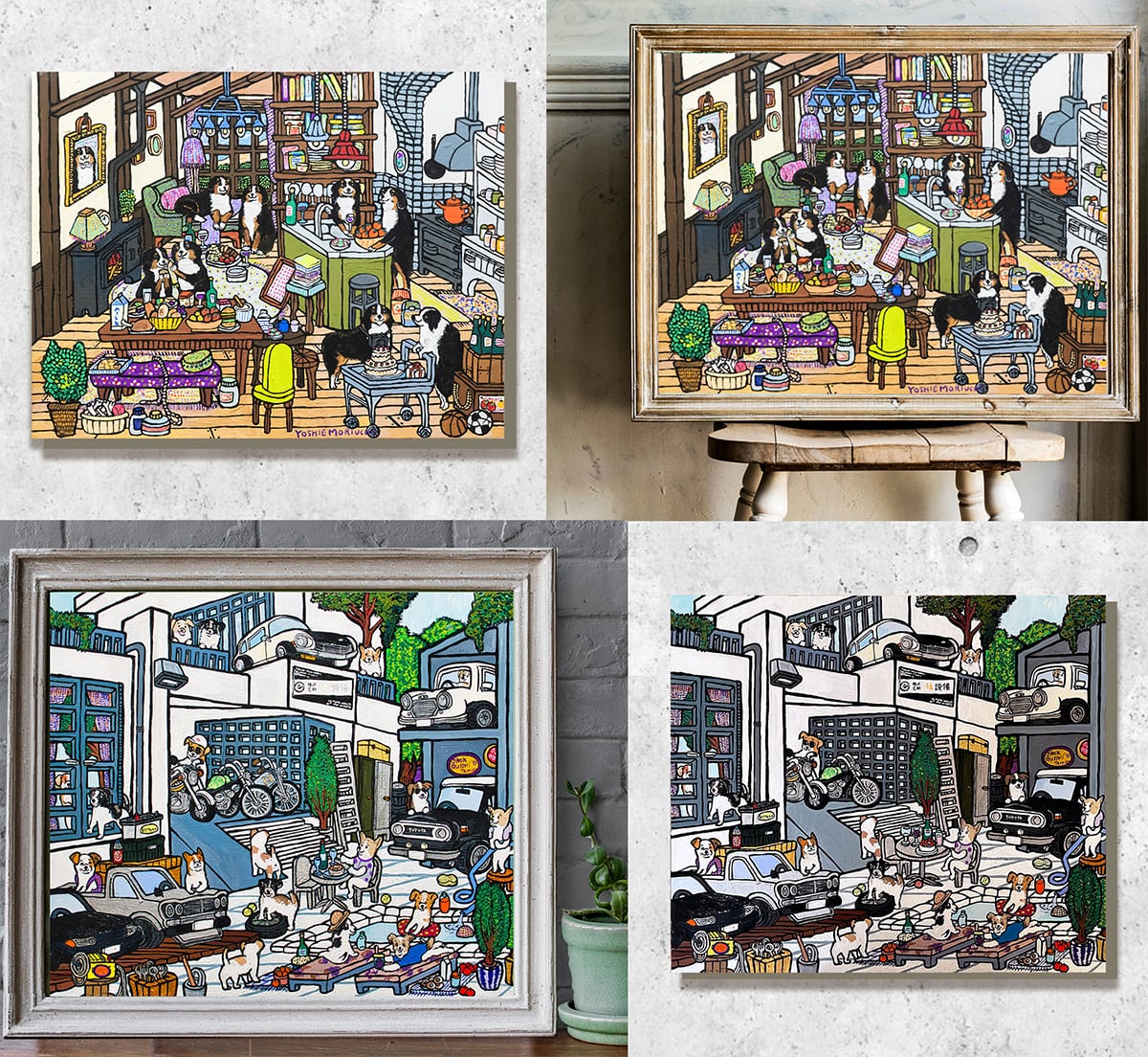 オーダー制作】 ペットの似顔絵を背景と一緒に描きます。（料理をして