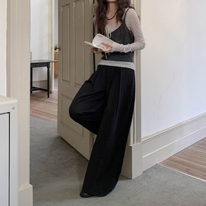 tuck wide casual pants　J00472