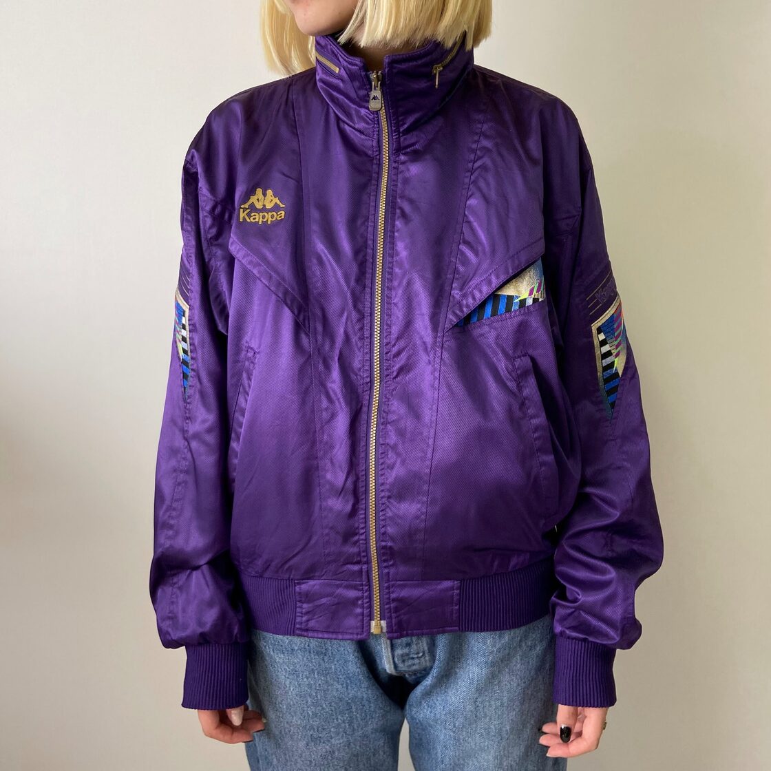 90年代 ヴィンテージ KAPPA カッパ 切替 フード収納型 ジャージ