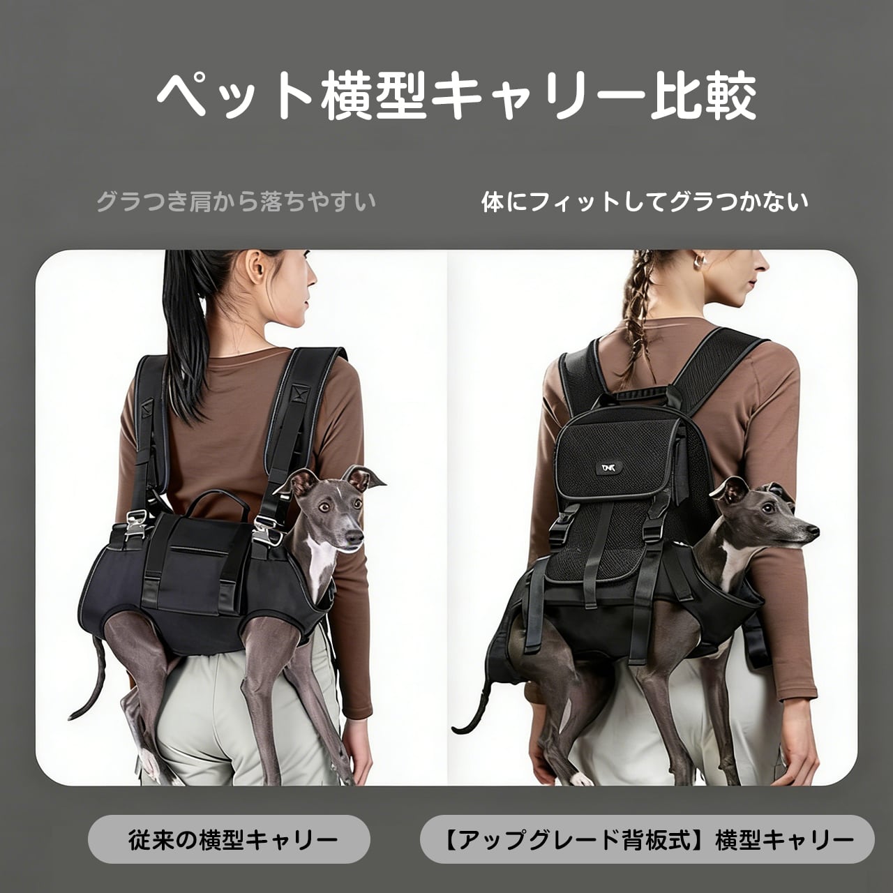WQ10 .背板式ペットリュック 軽量大容量 犬用お出かけバッグ