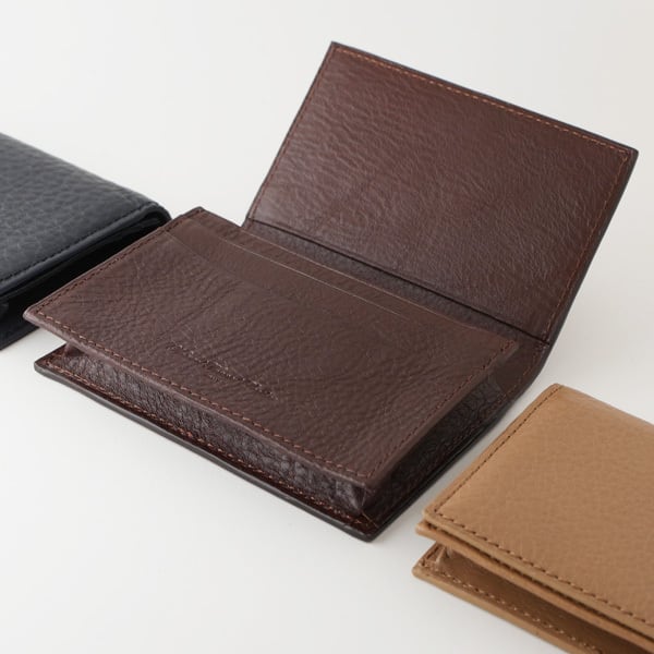 AZ 通しマチ名刺入れ【名刺入れ/ギフト/イタリア産ヌメ革/レザー/本革