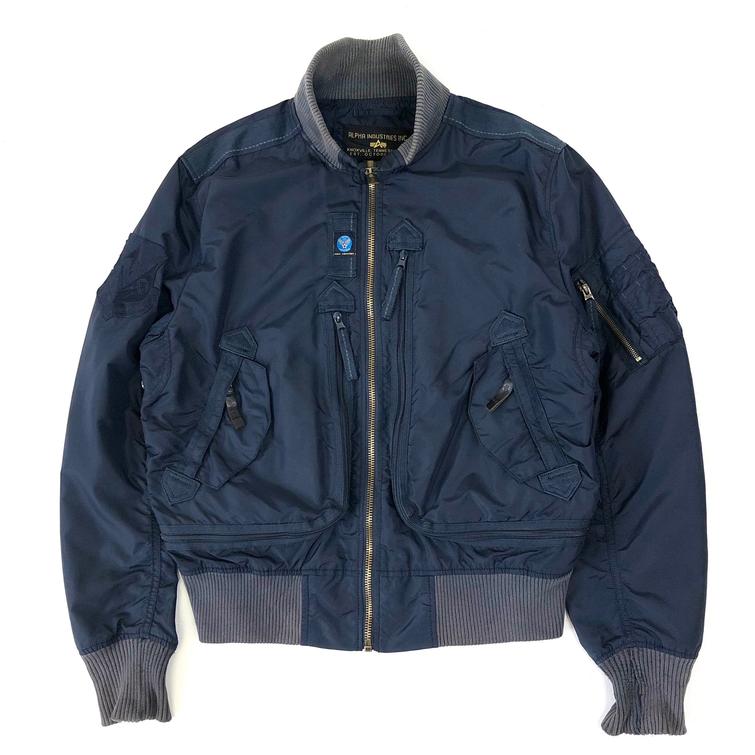 0239 / 2000's alpha stealth pocket flight jacket ブルー フライト