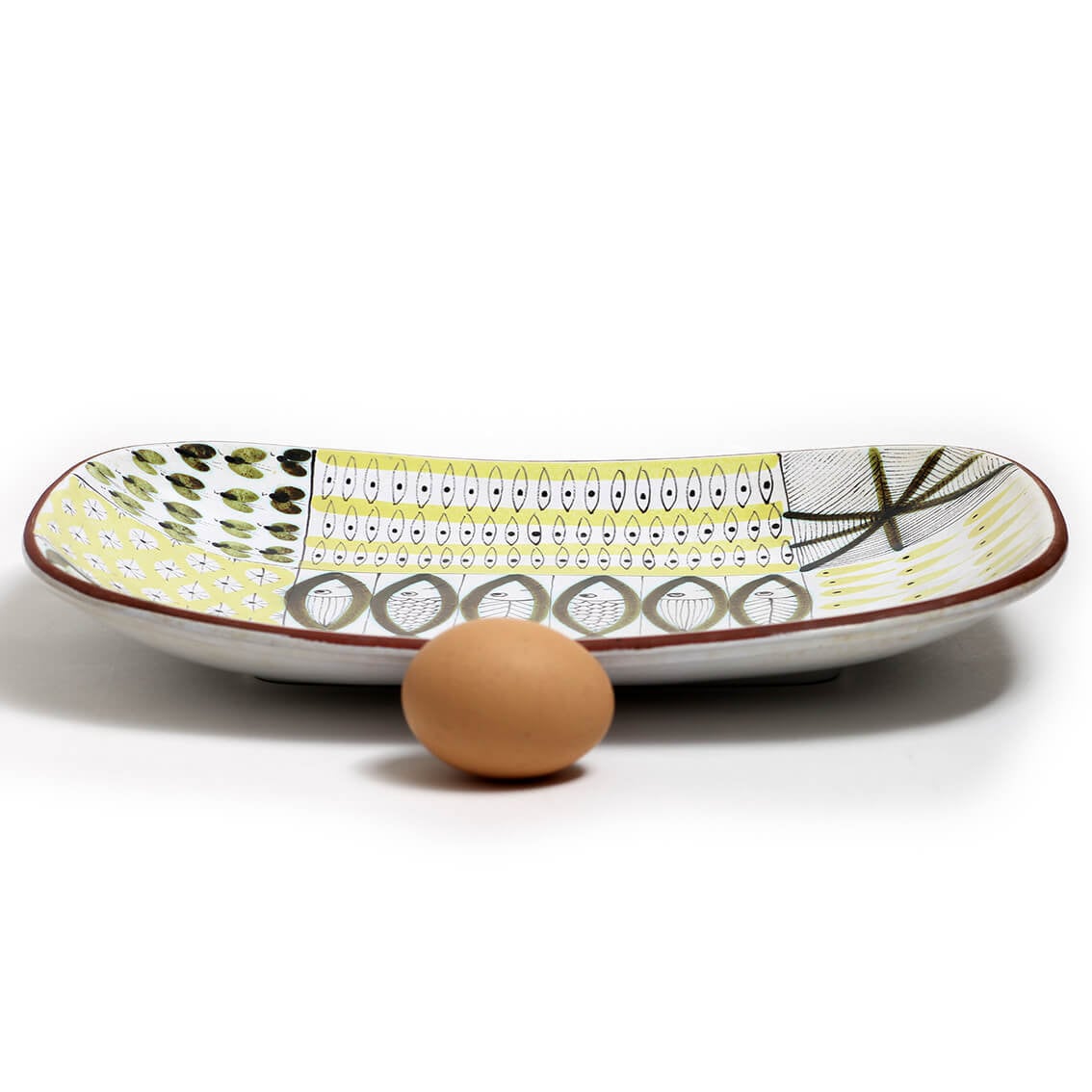 Gustavsberg グスタフスベリ Fajans ファイアンス 黄色い長方形皿 北欧