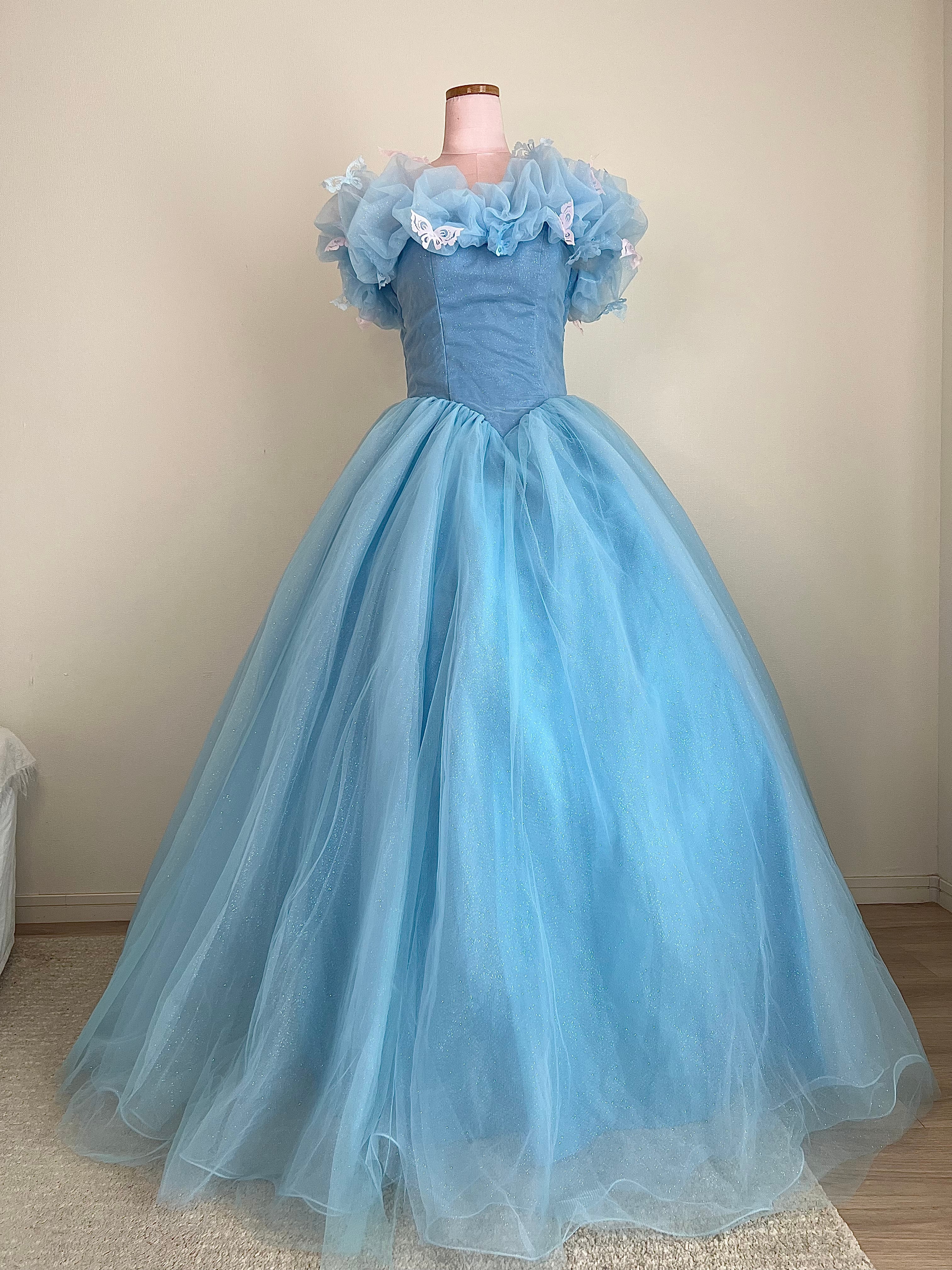 実写版シンデレラ ブルードレス Dハロ ディズニー コスプレ