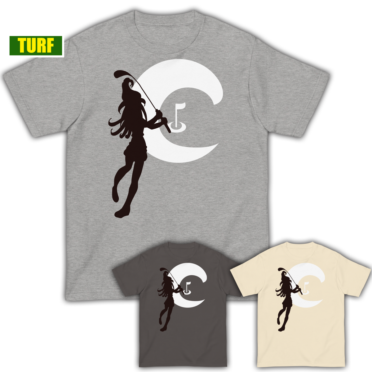 TURF Tシャツ[silhouette]Gray/Charcoal/Natural | Crew Surf & Turf