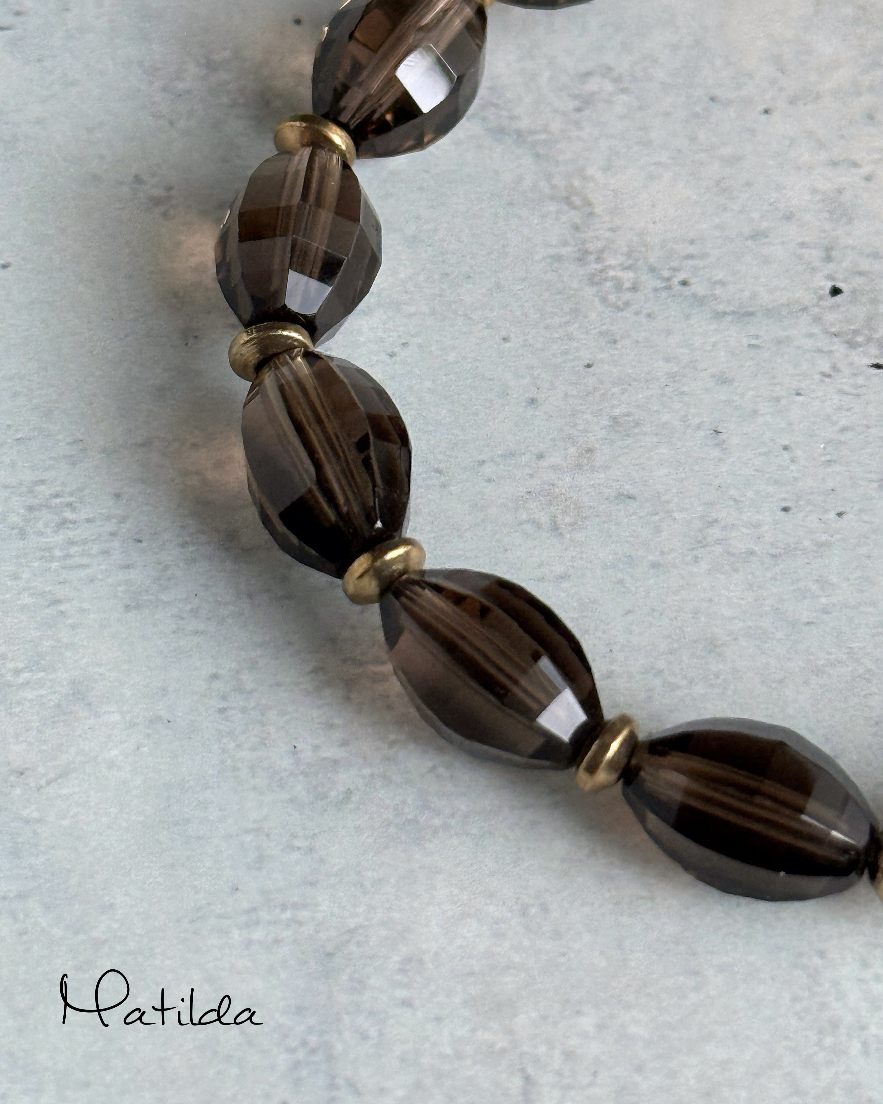 【再販】bicolor bracelet(スモーキークォーツ×ボツワナアゲート)